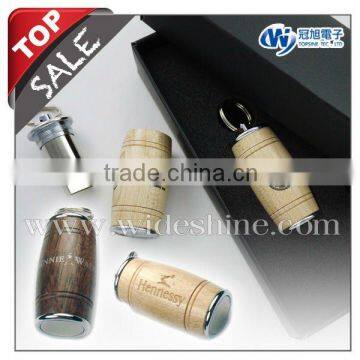 Usb Logo Souvenir Wood Oak Barrel Key Ring