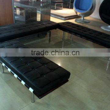 Replica Top quality solid wood frame Ludwing Mies Van der Rohe Barcelona bench with stainless legs