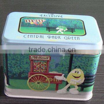 rectangle tea tin box