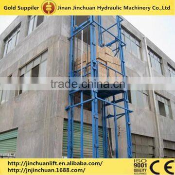 warehouse goods lift hydraulic guide rail chain goods lifting table