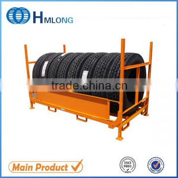 heavy duty Industrial warehouse foldable metal tire rack