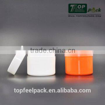 Orange and White Hair Gel 250g Cream Jar and Pots , Transparent Cap
