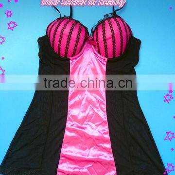 Mesh & Satin Lingerie Set, Sexy Babydolls photo-4