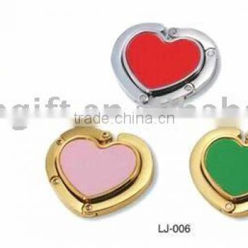 Fashion Heart Shaped Bage Hanger,Cuostme Bag Hanger hook