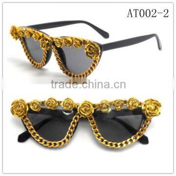 Lastest design gold chain sunglasses for lady