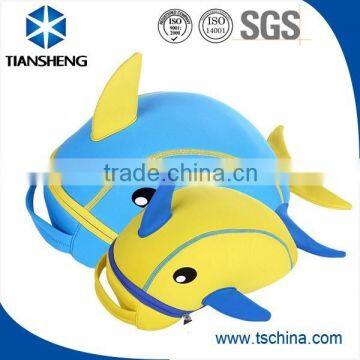 Distinctive neoprene carton backpack of the lovely dolphin shape
