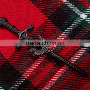 Scottish Thistle Design Kilt Pin In Black Finished Made Of Brass Material