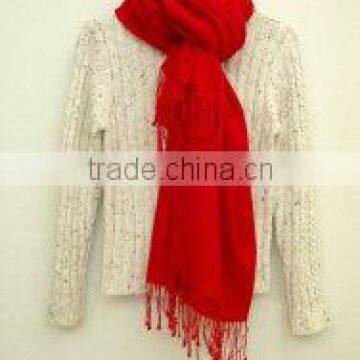 Red Color Cashmere Merino Wool Shawl