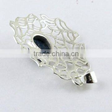 Charming Blue Lapis Pendant, Silver Jewellery India, Gemstone Silver Jewellery photo-5