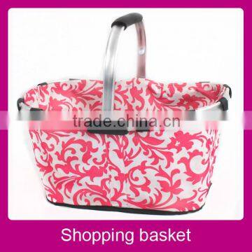 Single handle retail metal shopping basket