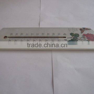 Household Wooden Indoor Thermometer w/ Printed Flower Red Kerosene Filled and Cheap Price Accurate Temperature Design Option photo-5