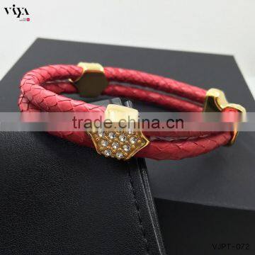 2016 Hot Wholesale Fashion Bracelet,Genuine Leather python Bracelet Charms Crystal Jewelry Mens Bracelet