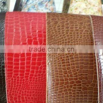 pu/ pvc sythetic leather, from china embossed snake pattern for handbag