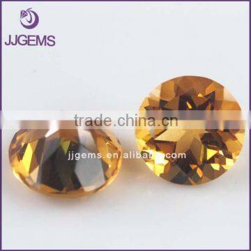 High Quality 10mm Round Shape Synthetic Dark Yellow Quartz