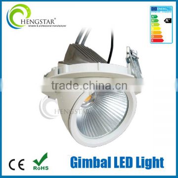 2014 high cri cob gimbal led downlight,12w 30w 40w hot led gimbal cob led down light, cob led gimbal downlight lighting for sho