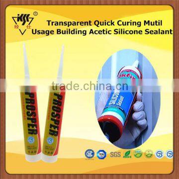 Transparent Quick Curing Mutil Usage Building Acetic Silicone Sealant