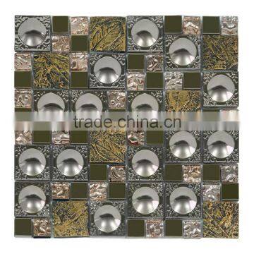 factory price for resin stainless steel mix glass mosaic tile in foshan