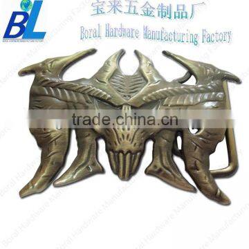 Brushed metal monster mask shaped Halloween belt buckles