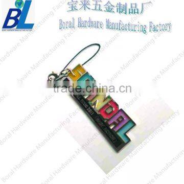 Fashion promotional metal letters phone strap drop ornament