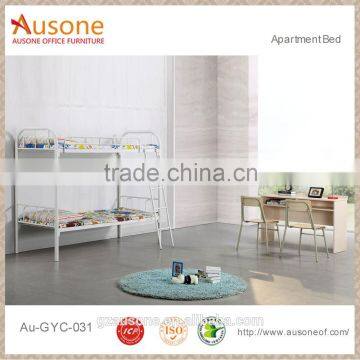 Wholesale price School furniture dormitory apartment white metal cheap bunk bed frames