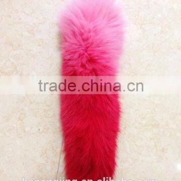 Double color pink to red fox tails