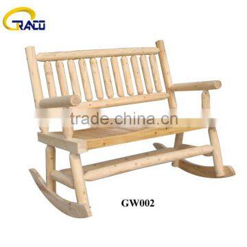 Granco GW002 outdoor furniture Wooden Log double rocker