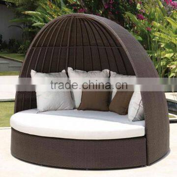 garden sets plastic rattan round sun bed