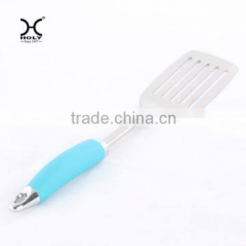 Stainless steel slotted turner with ABS +TPR handle