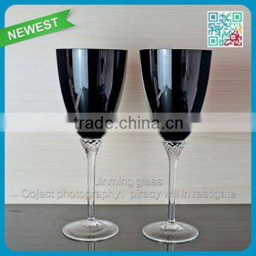 Black Goblet Glass Cups Long Stem Drinking Goblet Glass Big Capacity Stained Goblet Cups Glasses photo-2