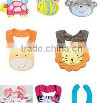 saliva towels /plush animal bibs/embroidered baby bibs