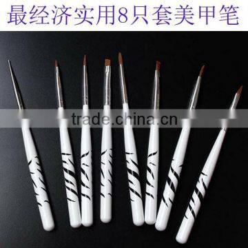 fashion 8pcs/set nail brush manicure pen nail tools kit