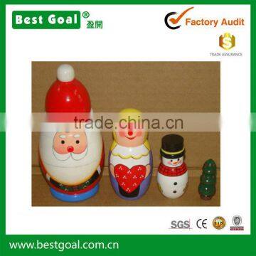 Bestgoal High-quality set of 4 wooden toys matryoshka doll nesting toys