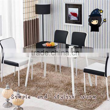 Tempered glass dinette combination of small apartment minimalist modern furniture