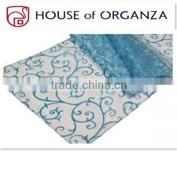 Flocking Organza Fabric for Curtains, Garments and various decorations