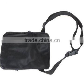 Black PU Leather Cosmetic Brush Bag, Cosmetic Belt Bag With Belt Strap photo-4