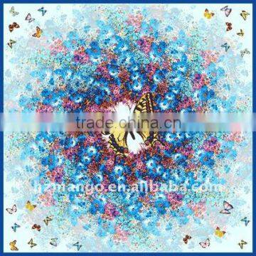 latest fashion digital printing silk square scarves