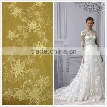 floral lace swiss voile lace embroidery sequin tulle lace for wedding dress garment bedskirt