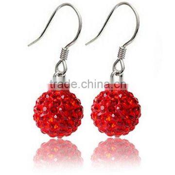 Sparkle CZ Crystal Ball 925 Silver Shamballa Hook Earring for Wedding Party photo-2