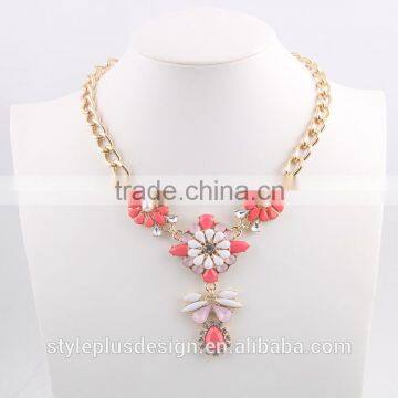 N76780I01 Newest Flower Design Handmade Bead Girlfriend Heart Pendant Necklace Bridal Jewelry Set