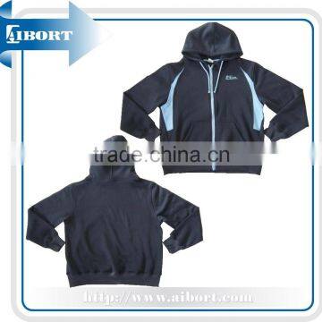 Navy Fleece Zip Hood