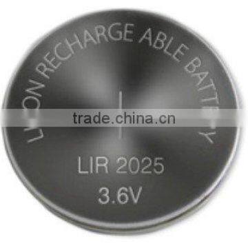 lir2025 rechargeable battery lir2025 battery CR2025 3.6V Li-ion