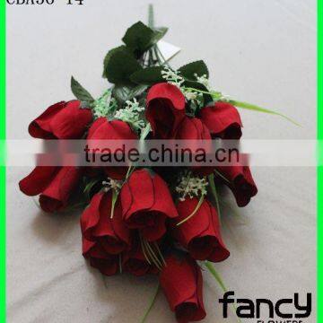 decoration design factory price 18 heads red velvet rose flower