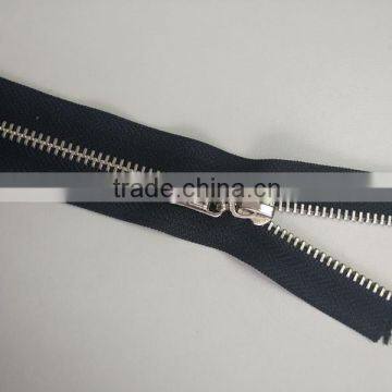 Metal zipper with double sliders manufacturer