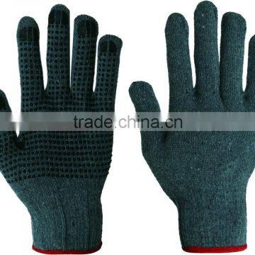 Natural White Knitted 80% Cotton Work Gloves/PVC dotted glove