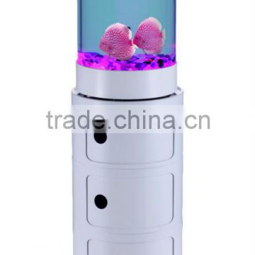 Acrylic artificial fish aquarium,cylindrical glass aquariums,curved glass aquarium