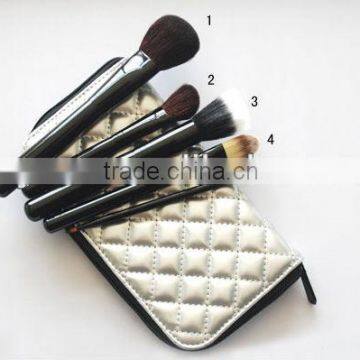 makeup brush set 5 pieces goat hair makeup tool kits long handle make up brush set with makeup bag