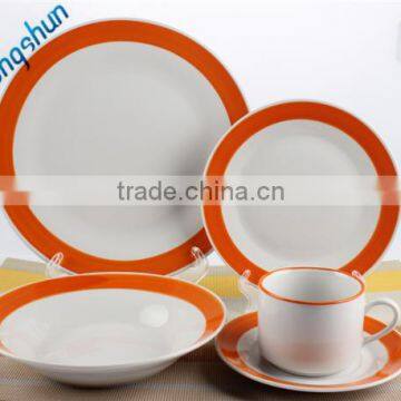 Color band dinner set porcelain dinnerware set thai ceramic tableware