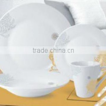 Super white porcelain plates portuguese ceramic dinnerware set