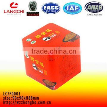 Square china gift tin box manufacturer for sale