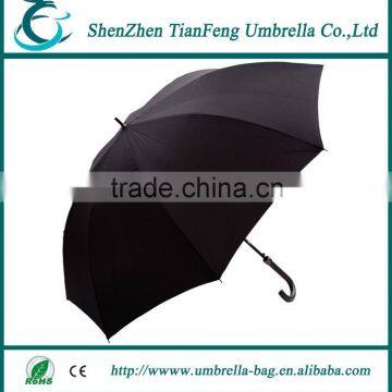 Fashion Shaped Black Straight Umbrella With Black Plastic Crook Handle for Promotion photo-3
